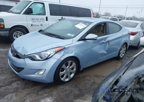 2013 Hyundai Elantra Limited from USA, damaged, VIN KMHDH4AE9DU595498